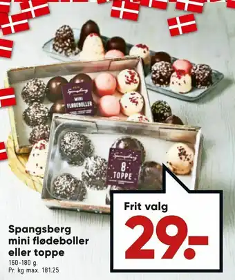 Bilka Spangsberg mini flødeboller eller toppe tilbud