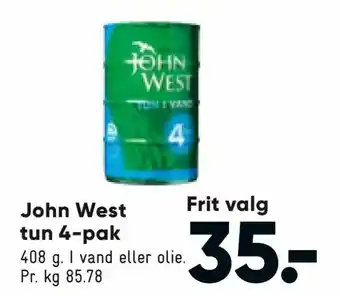Bilka John West Frit valg tun 4-pak tilbud