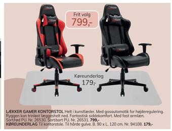 Lækker gamer kontorstol