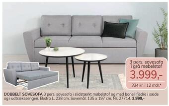 Daells Bolighus Dobbelt sovesofa tilbud