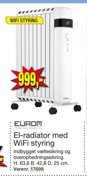 El-radiator med wifi styring
