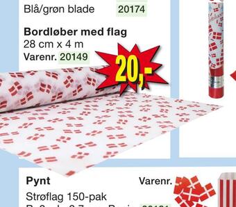 Harald Nyborg Bordløber med flag tilbud