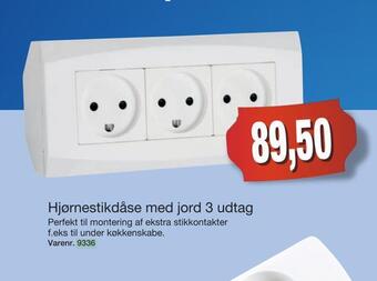 Harald Nyborg Hjørnestikdåse med jord 3 udtag tilbud