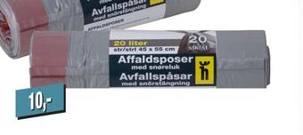 Affaldsposer med snøreluk
