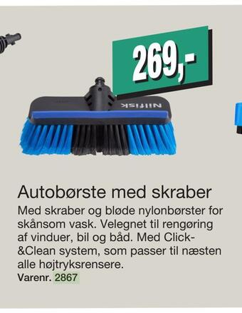 Autobørste med skraber