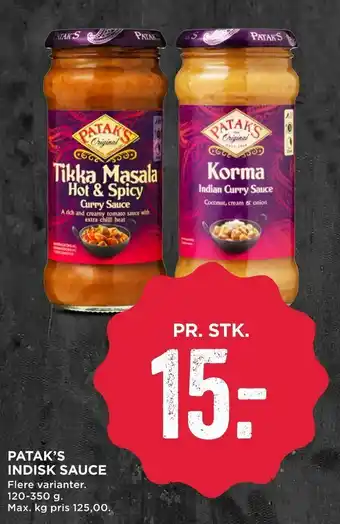 MENY Patak's indisk sauce tilbud