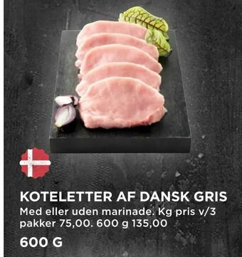 MENY Koteletter af dansk gris tilbud