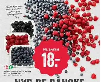 MENY Danske hindbær, blåbær eller brombær tilbud
