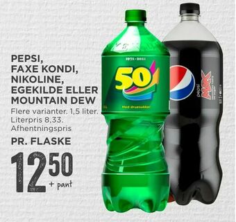 MENY Pepsi, faxe kondi, nikoline, egekilde eller mountain dew tilbud