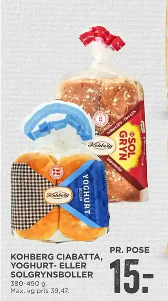 MENY Kohberg ciabatta, yoghurt- eller solgrynsboller tilbud