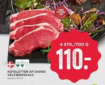 MENY Koteletter af dansk velfærdskalv tilbud