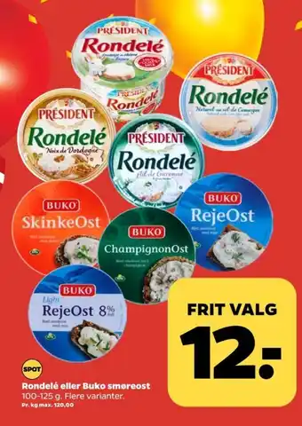 Netto Buko smelte smøreost rejeost 8% tilbud