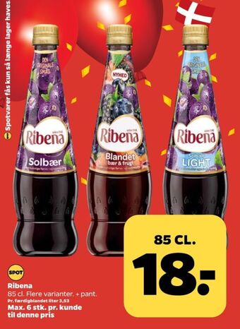 Netto Ribena konc. frugtsaft tilbud