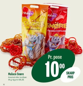 Min Købmand Malaco sliksnører karamel tilbud