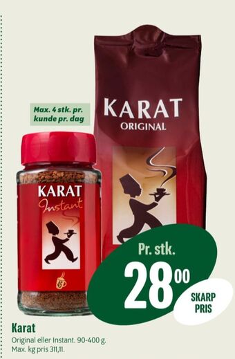 Min Købmand Karat instant kaffe tilbud