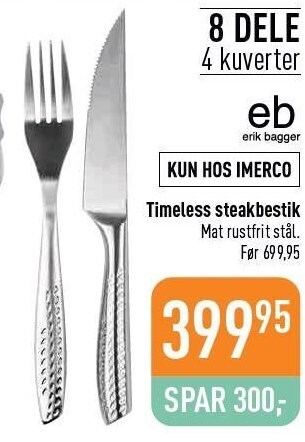 Imerco Timeless steakbestik tilbud
