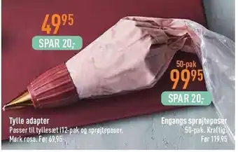 Imerco Tylle adapter eller engangs sprøjteposer tilbud