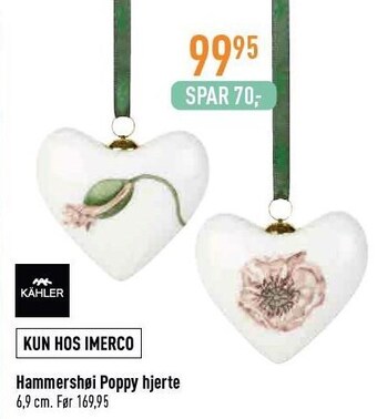 Imerco Hammershøi poppy hjerte tilbud