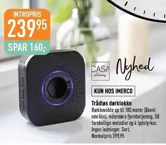 Imerco Trådløs dørklokke tilbud