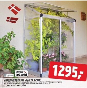jem & fix Vægdrivhus model lean-to 0,78 m2 tilbud