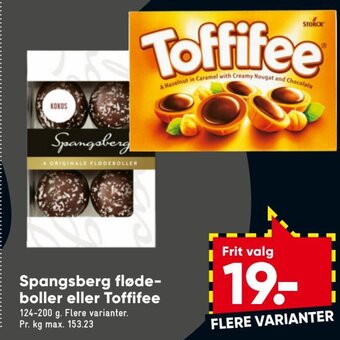 Bilka Spangsberg Flødeboller eller Toffifee tilbud
