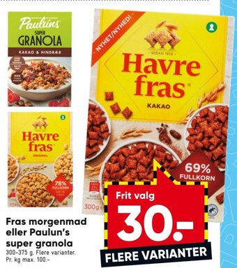 Fras Morgenmad Eller Paulun's Super Granola