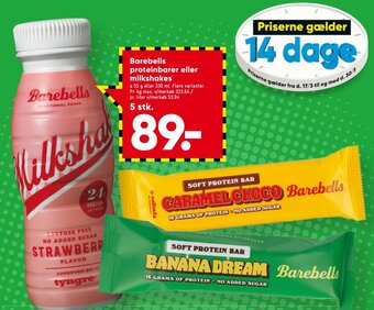 Barebells Proteinbarer eller Milkshakes