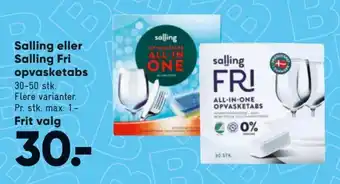 Bilka Salling eller Salling Fri Opvasketabs tilbud