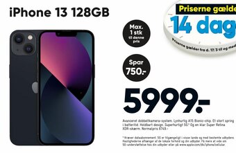 Bilka iPhone 13 128gb tilbud