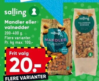 Bilka Mandler eller Valnødder tilbud