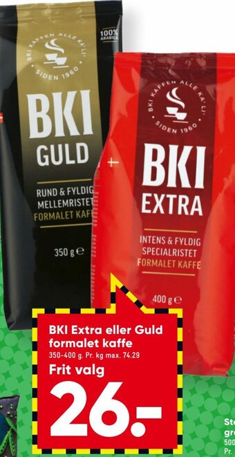 Bilka BKI Extra Eller Guld Formalet Kaffe tilbud