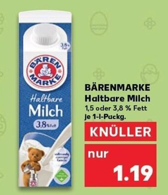 Kaufland Bärenmarke Haltbare Milch tilbud