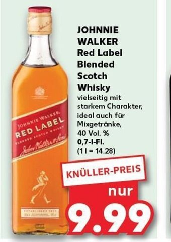 Kaufland DE Johnnie Walker Red Label Blended Scotch Whisky tilbud