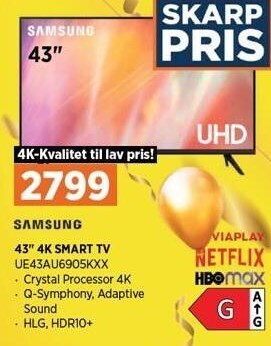 Power 43" 4k smart tv tilbud