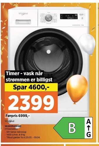 Whirlpool vaskemaskine