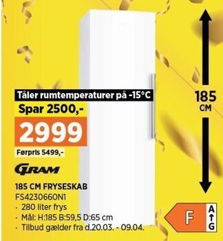 Power Fryseskab tilbud