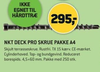 XL-BYG NKT Deck Pro Skrue Pakke A4 tilbud