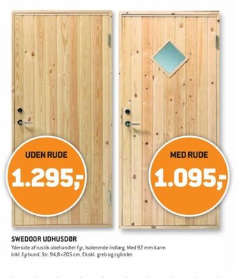 XL-BYG Swedoor Udhusdør tilbud