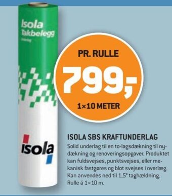 XL-BYG Isola SBS Kraftunderlag tilbud