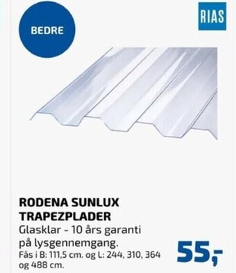 Rodena Sunlux Trapezplader