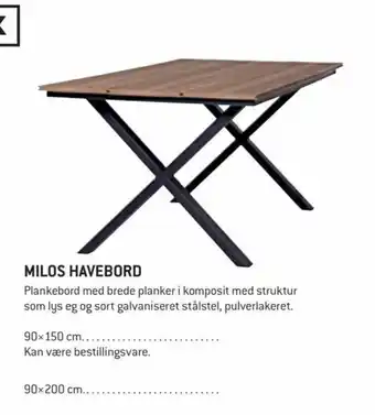 XL-BYG Milos Havebord tilbud