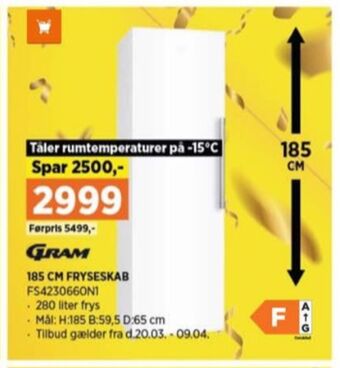 Power Gram fryseskab tilbud