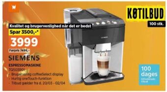 Power Siemens espressomaskine tilbud