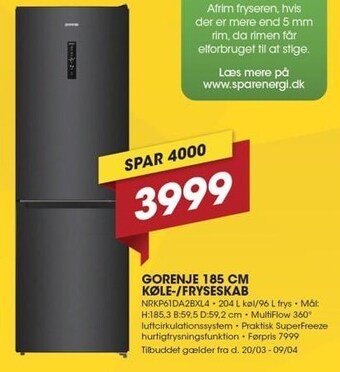 Gorenje køle-/fryseskab