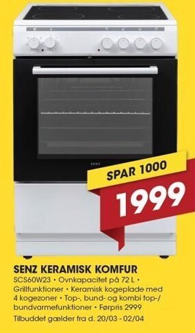 Punkt1 Senz keramisk komfur tilbud