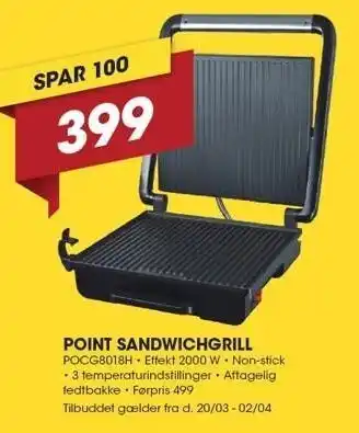 Punkt1 Point sandwichgrill tilbud