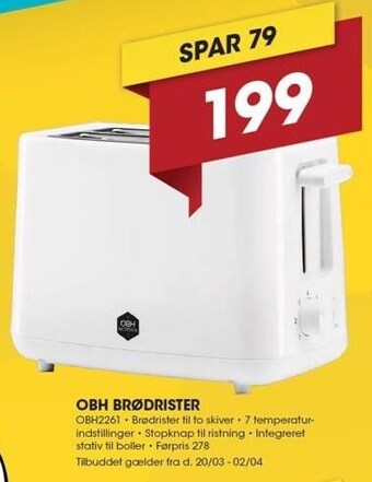 Punkt1 Obh brødrister tilbud