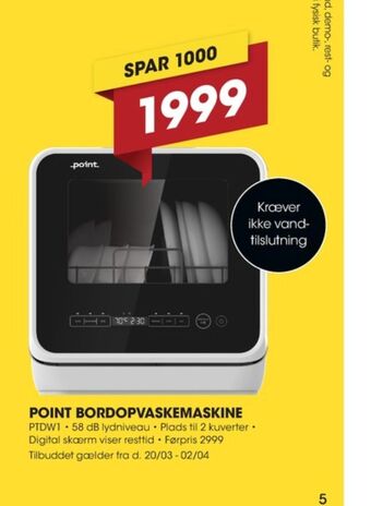 Punkt1 Point opvaskemaskine tilbud