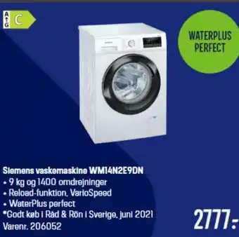 Siemens Vaskemaskine WM14N2E9DN