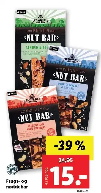 Lidl Crownfield frugt- og nøddebar tilbud